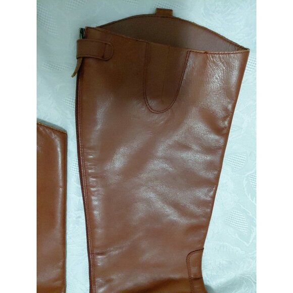 Sam Edelman Penny Whiskey Brown Leather Riding Boots Zip 10 M - Picture 4 of 16